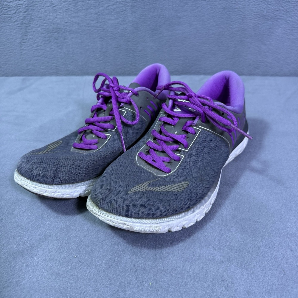 Brooks PureFlow 5 Shoes Womens 9.5 Gray Purple Running Sneakers Modern